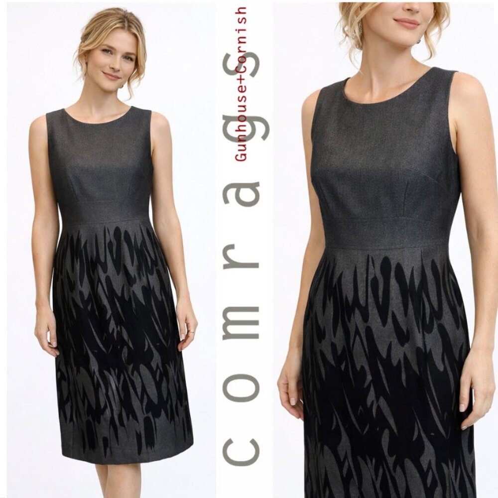 Comrags Grey Wool Sheath Dress Sleeveless Tailored size medium